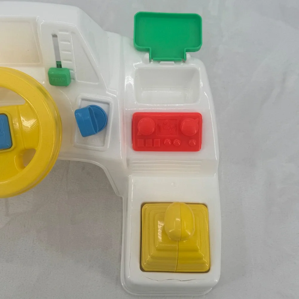 Vintage 1990 Playskool Busy Driver Toy Dashboard Steering Wheel Gear Shift Retro